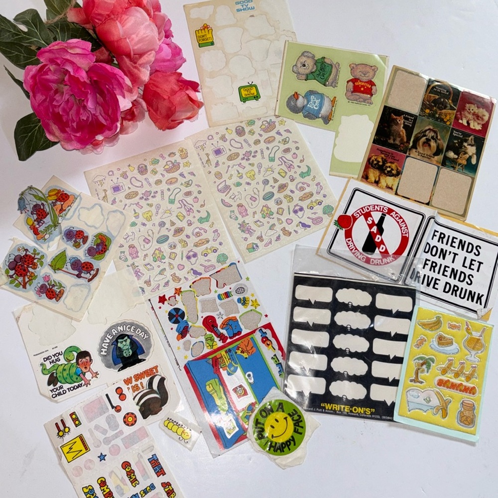 Vintage 80s stickers Set of stickers from a collection 1980s childhood Stickers